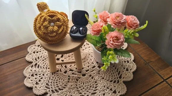 Case em Crochê para Fone de Ouvidos Mostarda - foto 5