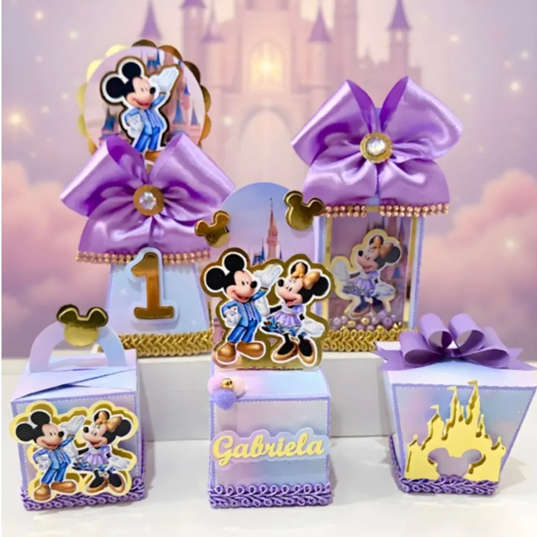 kit 20 caixinhas Personalizadas Disney 50 Anos Lembrancinhas Decoração Festa infantil Papelaria Caixinha Disney 50 Anos