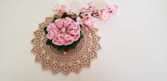 Sachê Porta Sabonete em Crochê Rosa Candy - foto 4