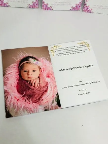 Livro de Orações Luxo com Foto para Batismo - foto 3