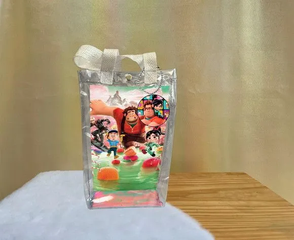 Sacola Transparente Detona Ralph Personalizado - artesanato de Artmanha Lembrancinhas
