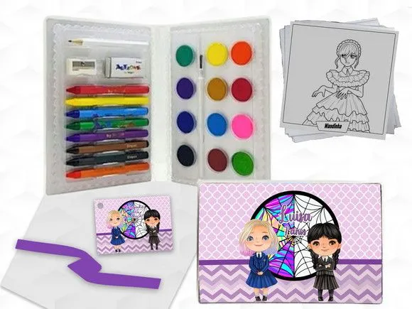 Estojo de Pintura Wandinha Personalizado - artesanato feito à mão por creativitybynina