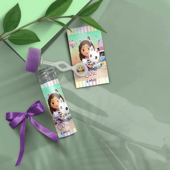 Bolha de Sabão - Casa Mágica da Gabby Personalizado - artesanato feito à mão por Mi Papelaria Criativa