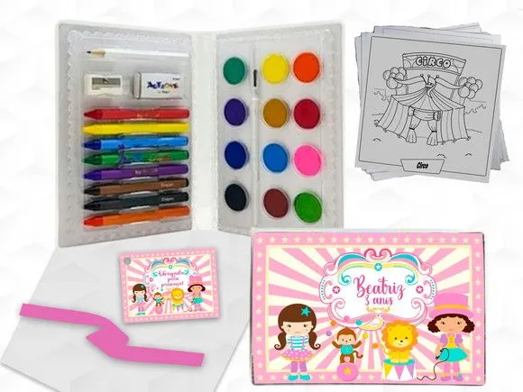 Estojo de Pintura Circo Menina Personalizado - artesanato feito à mão por creativitybynina