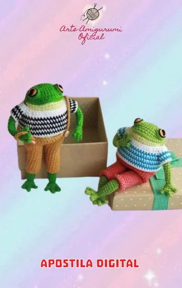 Receita Sapo Hugo Amigurumi - artesanato feito à mão por Arte Amigurumi Oficial