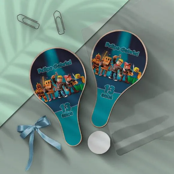 Raquete Ping Pong - Roblox Personalizada - feito à mão por Mi Papelaria Criativa