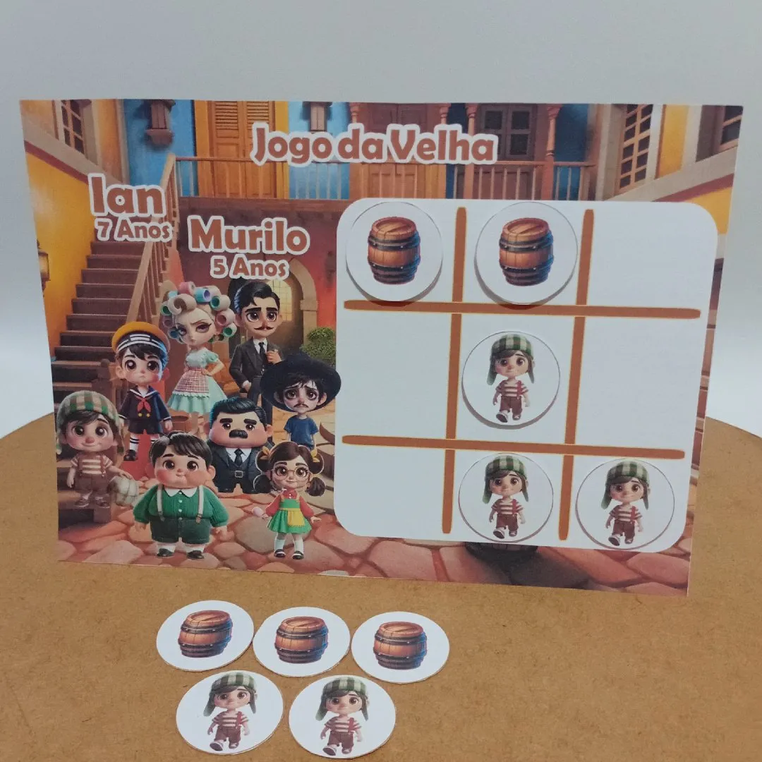 lembrancinhas Jogo da Velha Personalizado Tema Chaves - artesanato feito à mão por Ed  Silva Papelaria de Festa Infantil