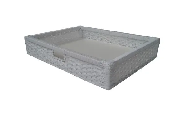 Kit C/ 4 Gavetas Vime Sintét. Branco 67x37x11 - artesanato de Mundo Urbano