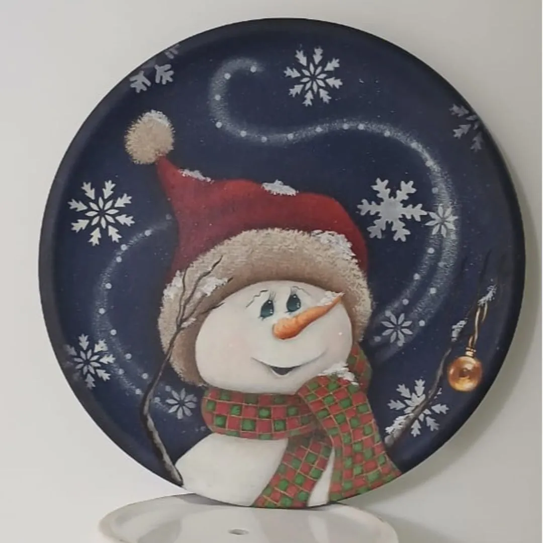 Prato Decorativo MDF - Alegria de Natal - artesanato de Flor Seca Casa e Ambiente