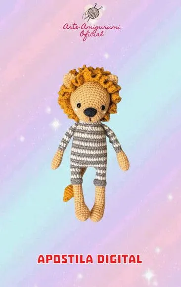 Receita Leão Fofo Amigurumi