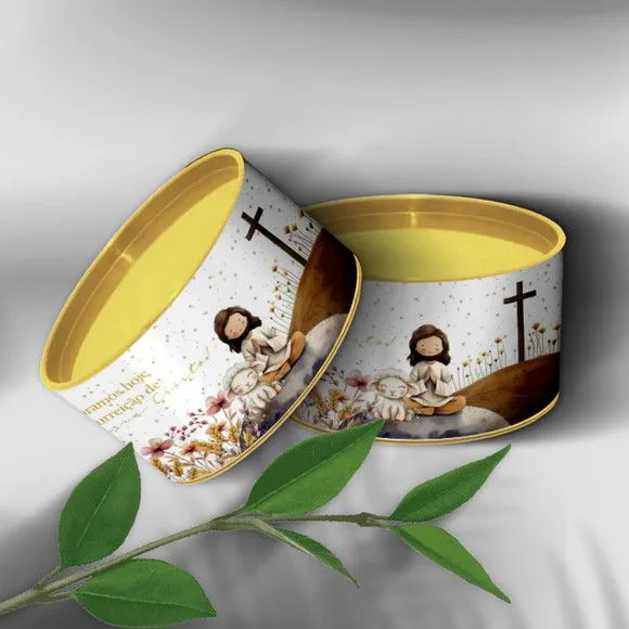 Tubo Lata - Páscoa Jesus Cristo Personalizada - feito à mão por Mi Papelaria Criativa