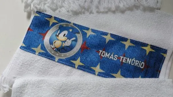 Toalha de Mão Personalizada Sonic - foto 3