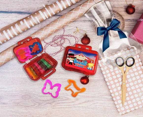 Mini Maleta com Massinhas Circo Personalizada - feito à mão por Artmanha Lembrancinhas