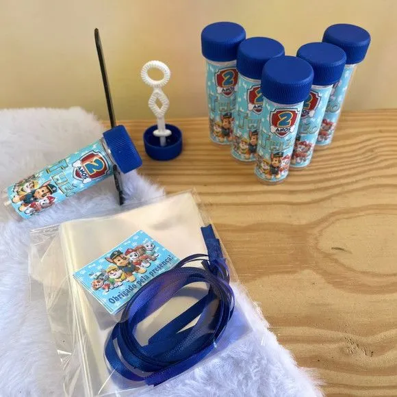 Bolha de Sabão Patrulha Canina Personalizada - feito à mão por Artmanha Lembrancinhas