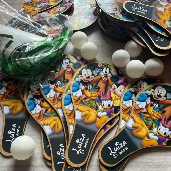 Raquete Ping Pong - Turma do Mickey - feito à mão por Mi Papelaria Criativa