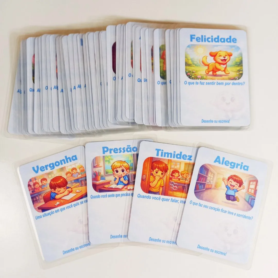 Cartas das Emoções Infantil Terapêutico 45 Cartas Educativas JD Arte - foto 3