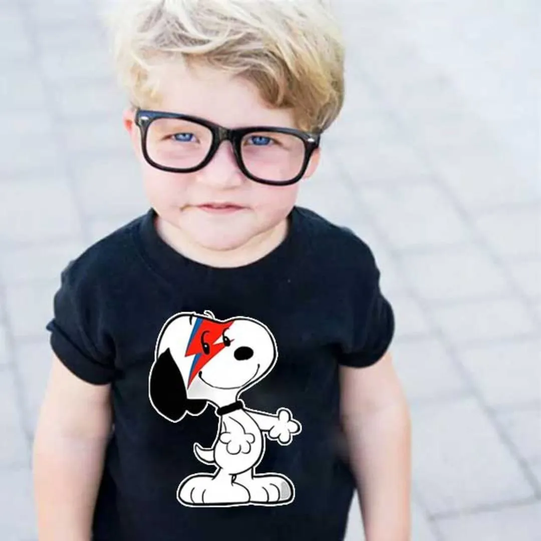 Camiseta infantil Snoopy bowie, 100% algodão - foto 4