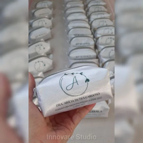 Necessaire Mini Box - Branco e Verde - foto 2