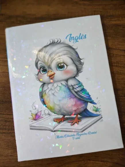 Caderno Capa Dura Grande Espiral 80fls - Passarinho