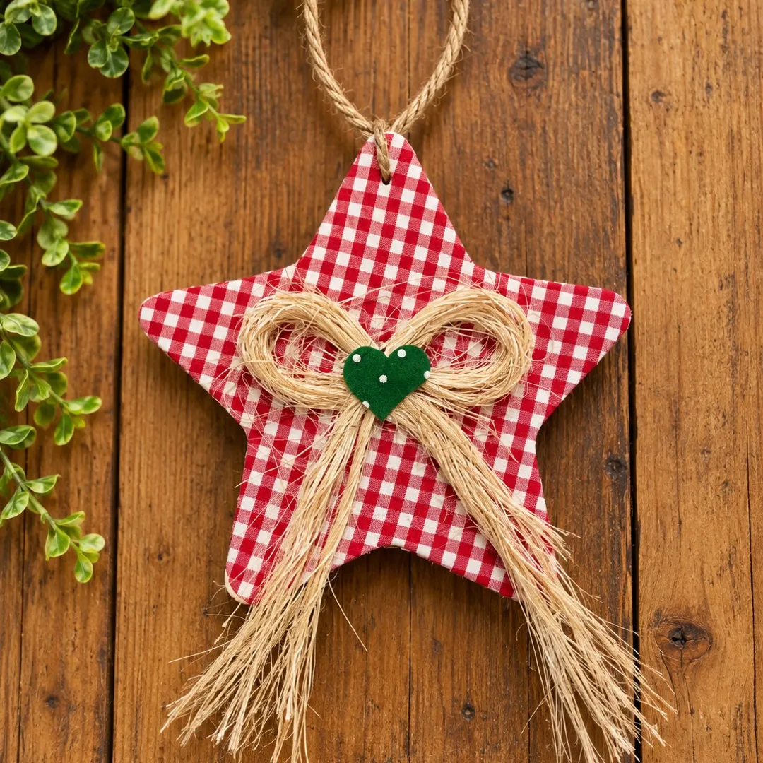 Estrela de madeira para pendurar (enfeite de Natal) - artesanato feito à mão por Podentrar