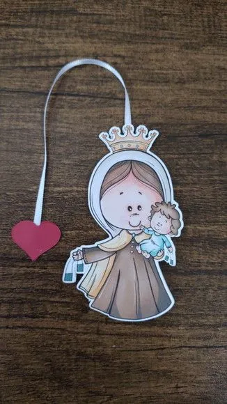 Marcador de Página 08 cm - Nossa Senhora do Carmo T - artesanato de Emejhu Personalizados