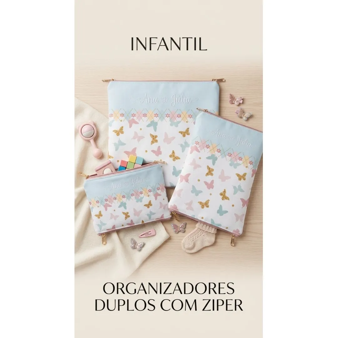 Kit Organizador Duplo - Borboletas