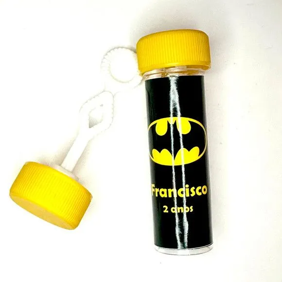 Bolinha de Sabão Batman Personalizada - artesanato feito à mão por Mi Papelaria Criativa
