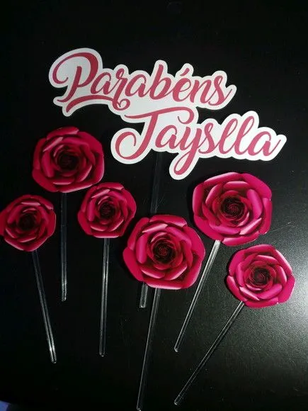 Topper Bolo Flores