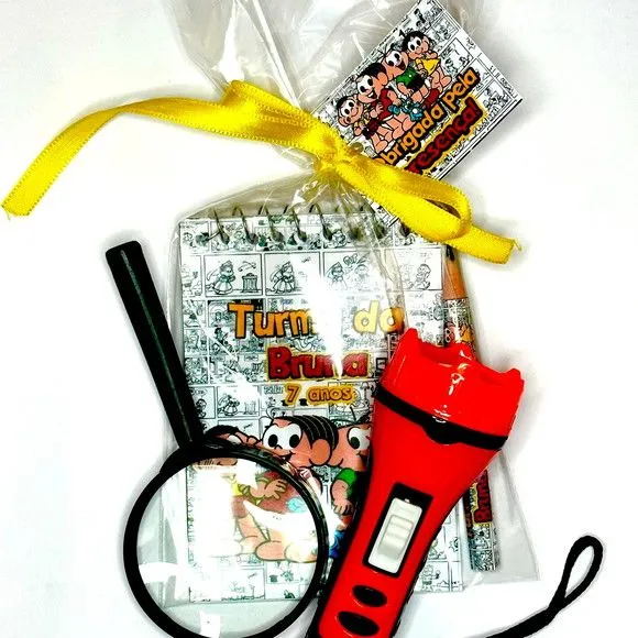 Kit Bloquinho + Lupa e Lanterna Turma da Mônic Personalizado - foto 2