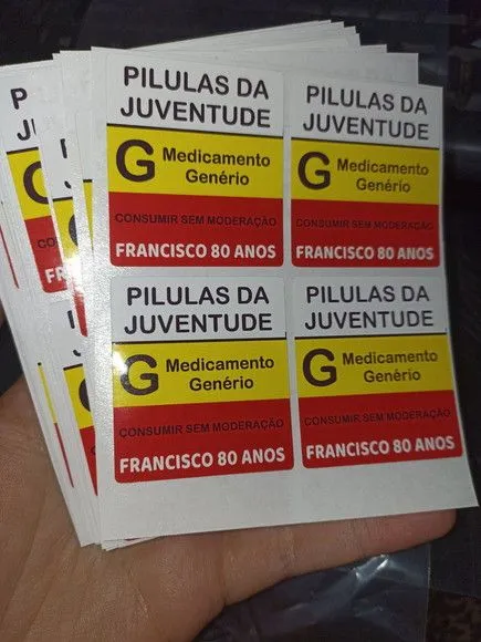 Adesivos Pílula da Juventude 5cm Quadrado ou Redondo