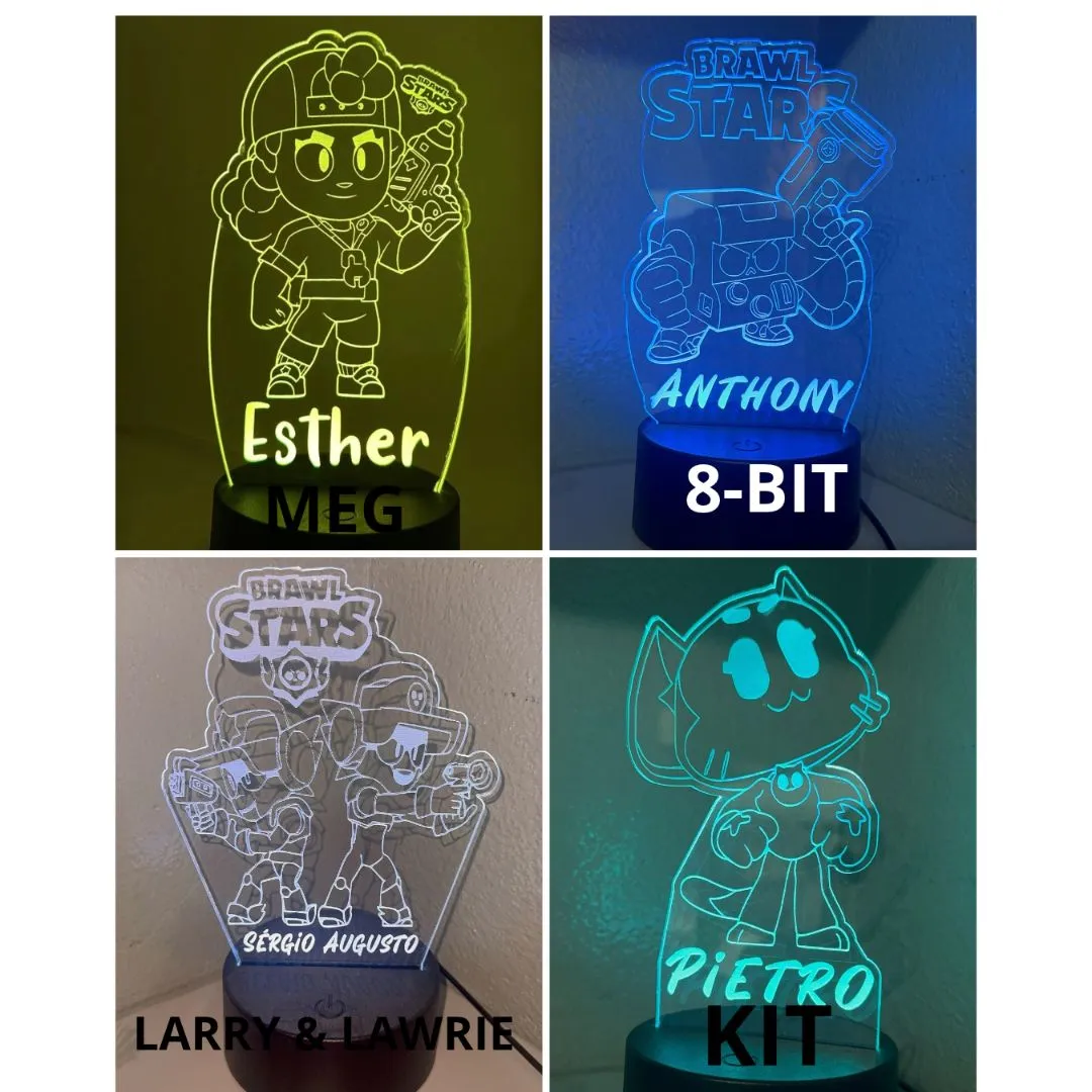 Luminaria Braw Star personalizada para quarto em acrilico na de 3mm com base de led RGB - foto 2