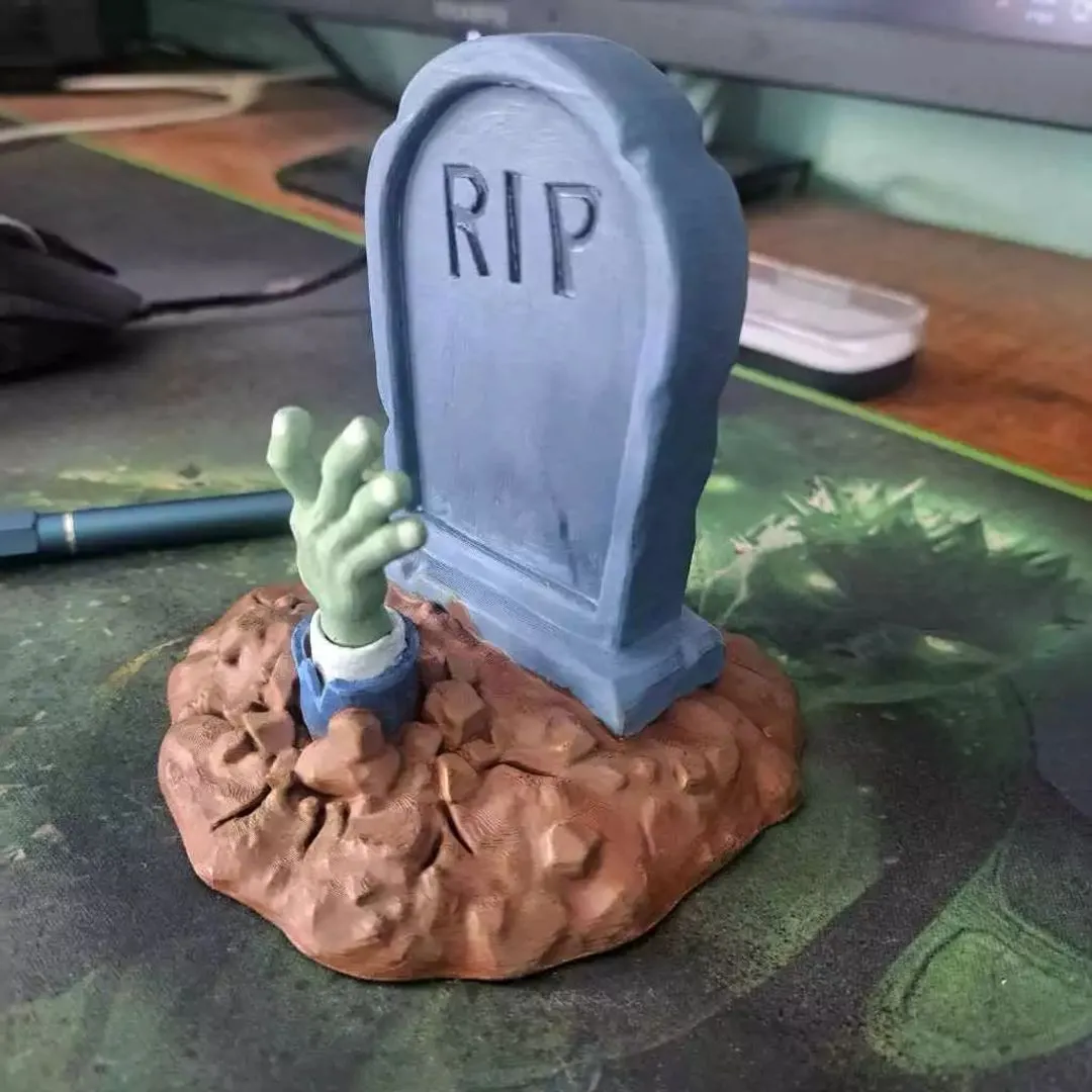Túmulo Plantas vs Zumbis PvZ - Estátua Decorativa Zumbi Impressão 3D Pintada à Mão - foto 3