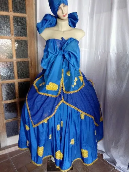 Baiana azul com dourado, roupa ere, baiana de lezzy branca . - foto 5