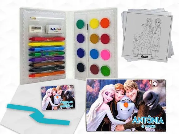 Estojo de Pintura Frozen Personalizado - artesanato feito à mão por creativitybynina