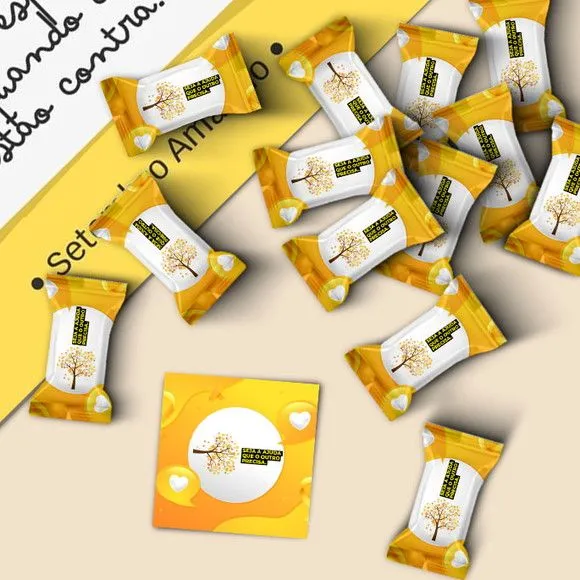 Bala - Setembro Amarelo Personalizado - artesanato de Mi Papelaria Criativa