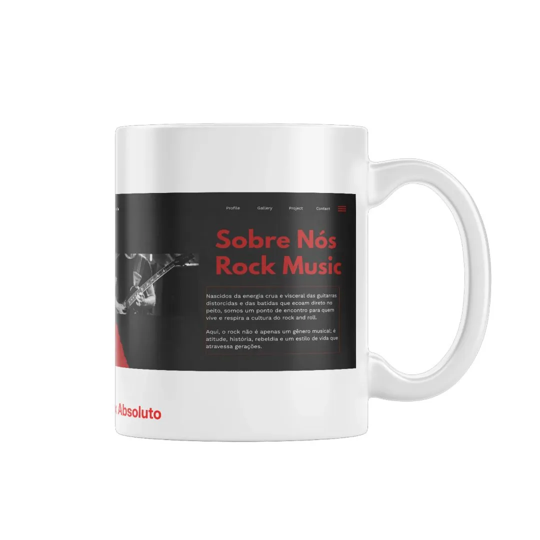 Caneca Rock Music com Guitarra e Bateria 325ml