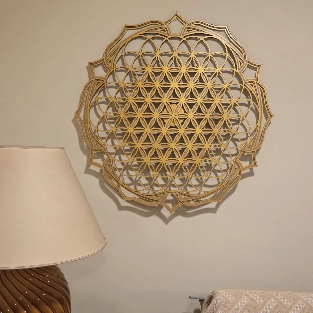 Mandala Flor da Vida 3D iluminada com cromoterapia - foto 4