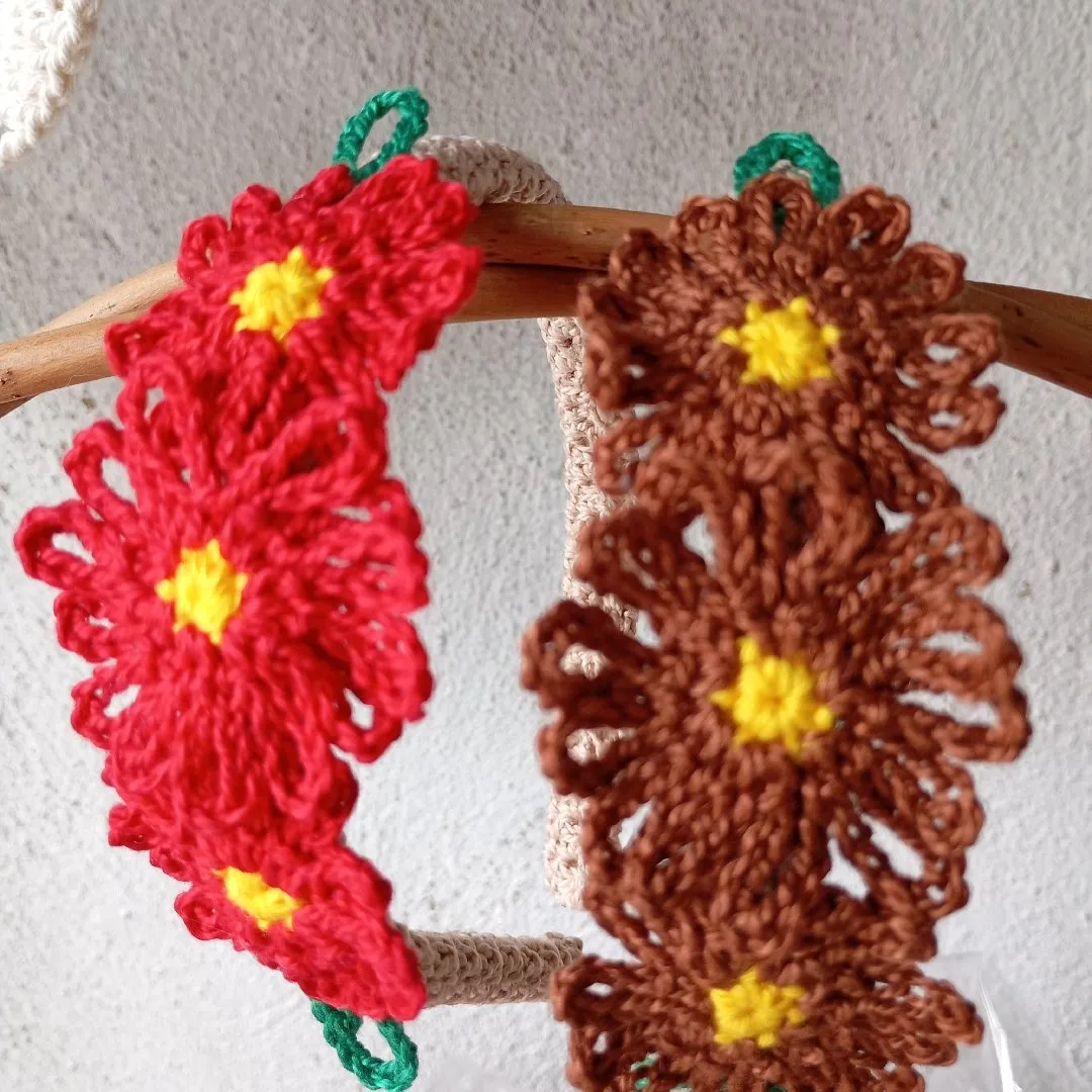 arco de cabelo flor