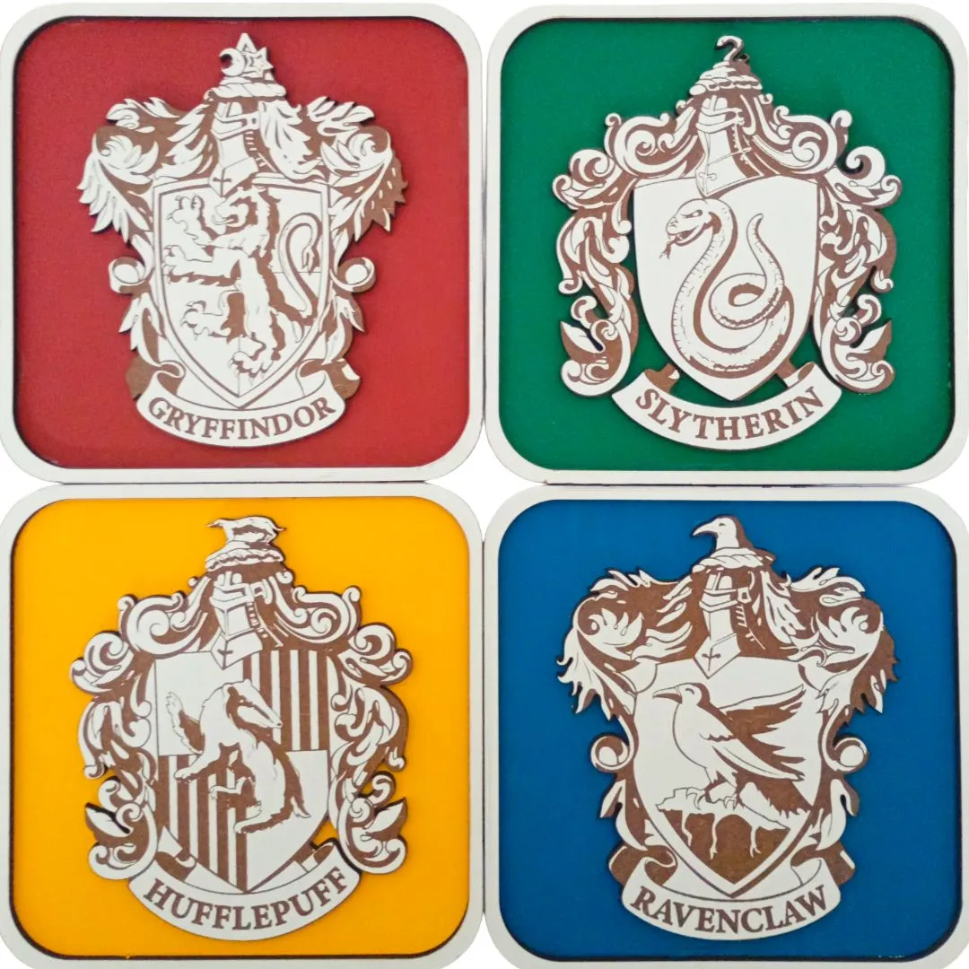 Quadros Decorativos Harry Potter – As 4 Casas de Hogwarts - artesanato de LeJu Art Decor
