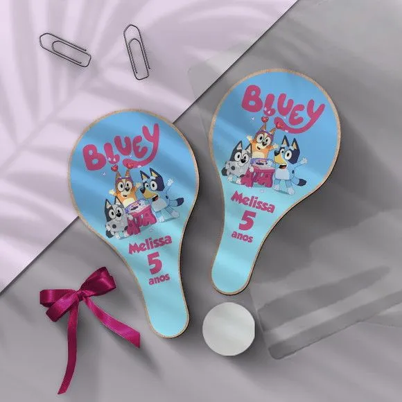 Raquete Ping Pong - Bluey - feito à mão por Mi Papelaria Criativa