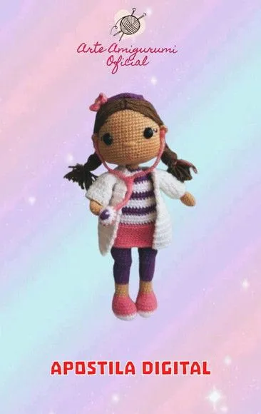 Receita Boneca Médica - Amigurumi - artesanato feito à mão por Arte Amigurumi Oficial