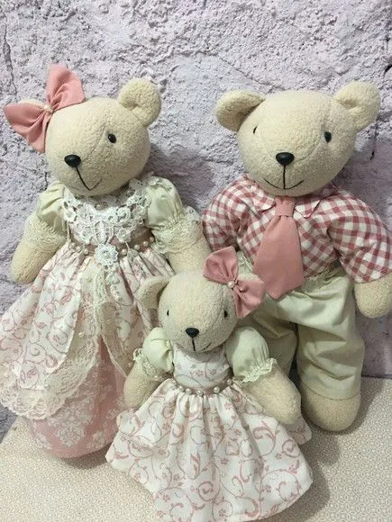 família urso - feito à mão por Ateliê cantinho do bebê