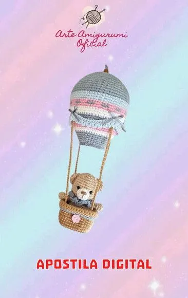 Receita Ursinho no Balão - Amigurumi - artesanato feito à mão por Arte Amigurumi Oficial