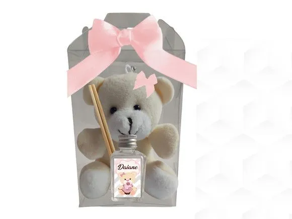 Urso+ Aromatizador Ursinha Personalizada - artesanato feito à mão por creativitybynina