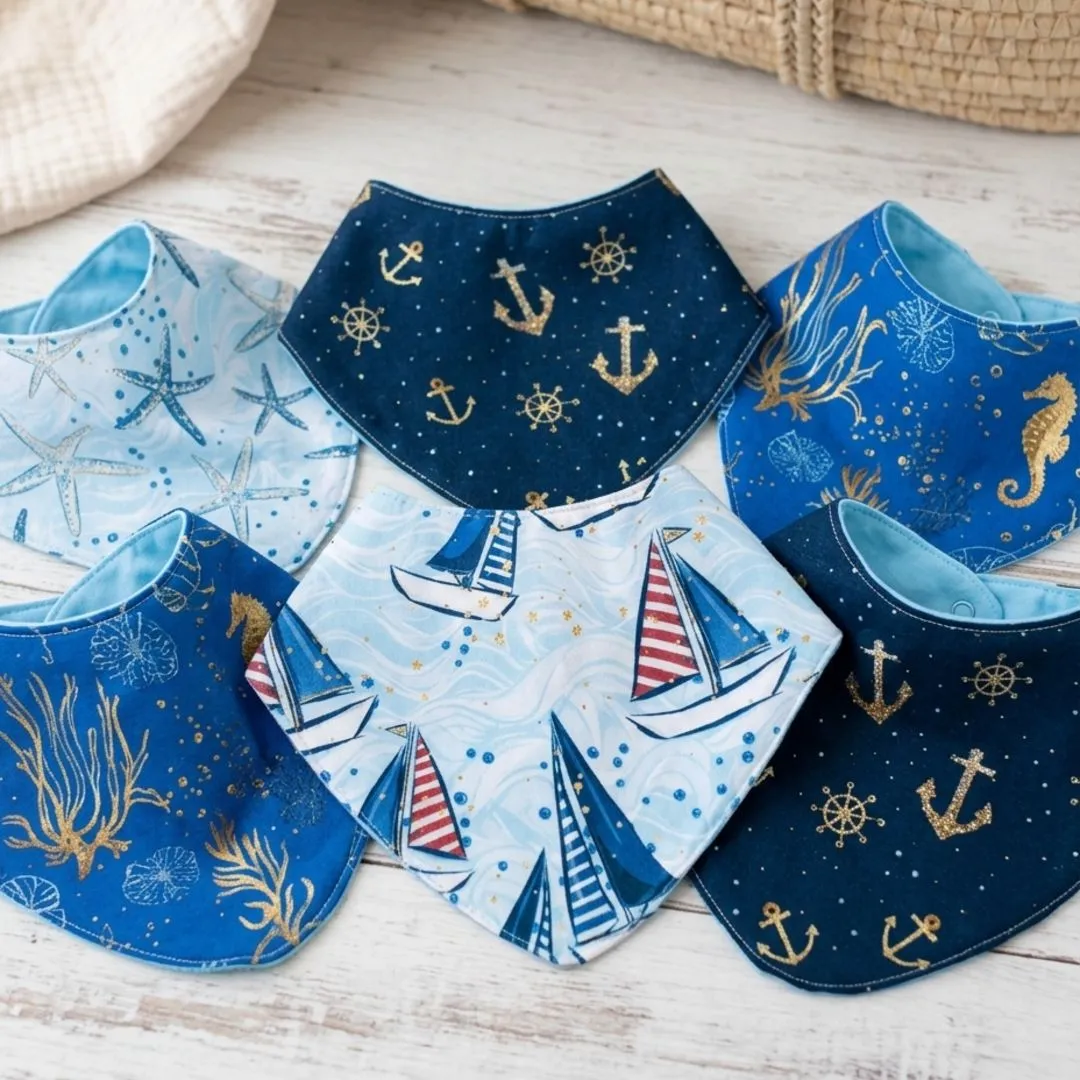Kit 4 Babadores de Bebê Personalizados | Tema Marítimo Unissex - foto 5