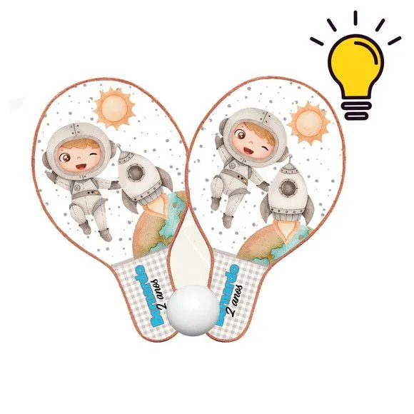 Raquete Ping Pong - Astronauta - feito à mão por Mi Papelaria Criativa