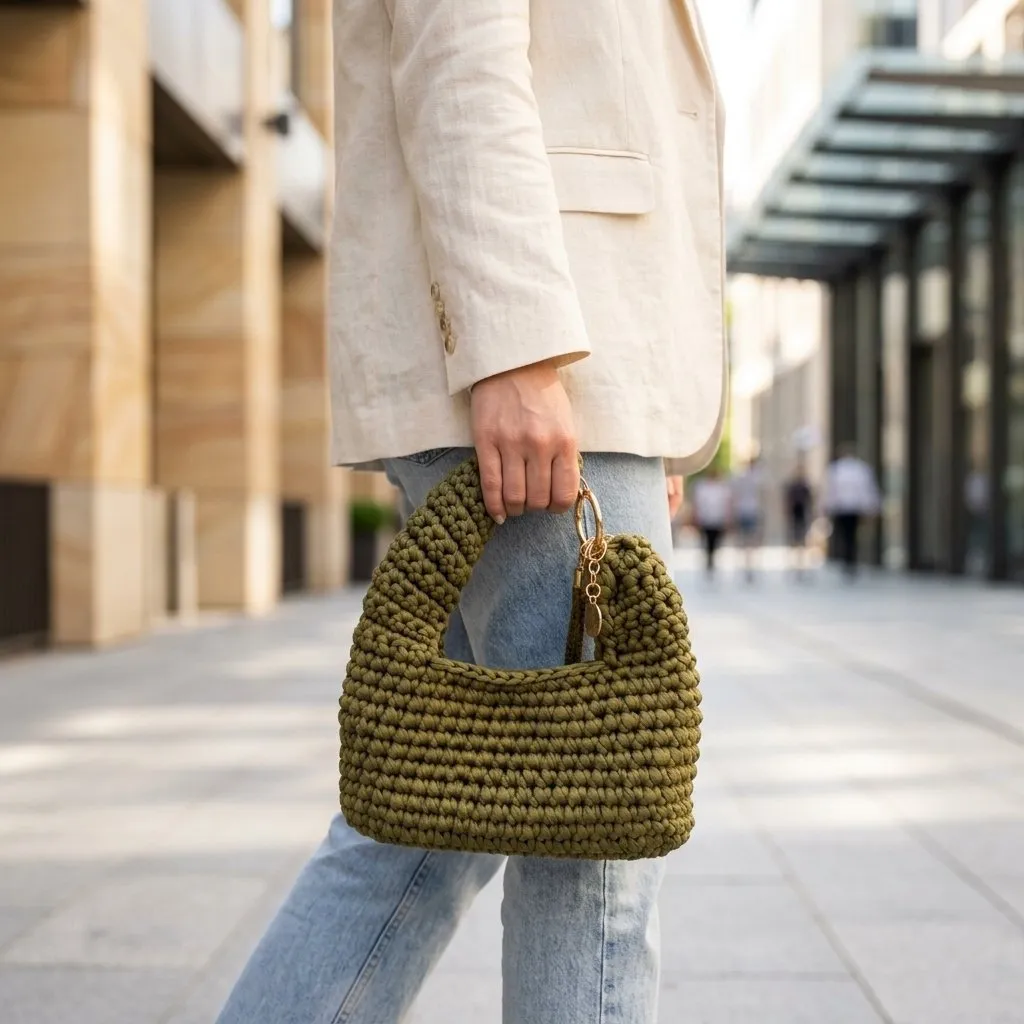 Bolsa croche  fio malha
