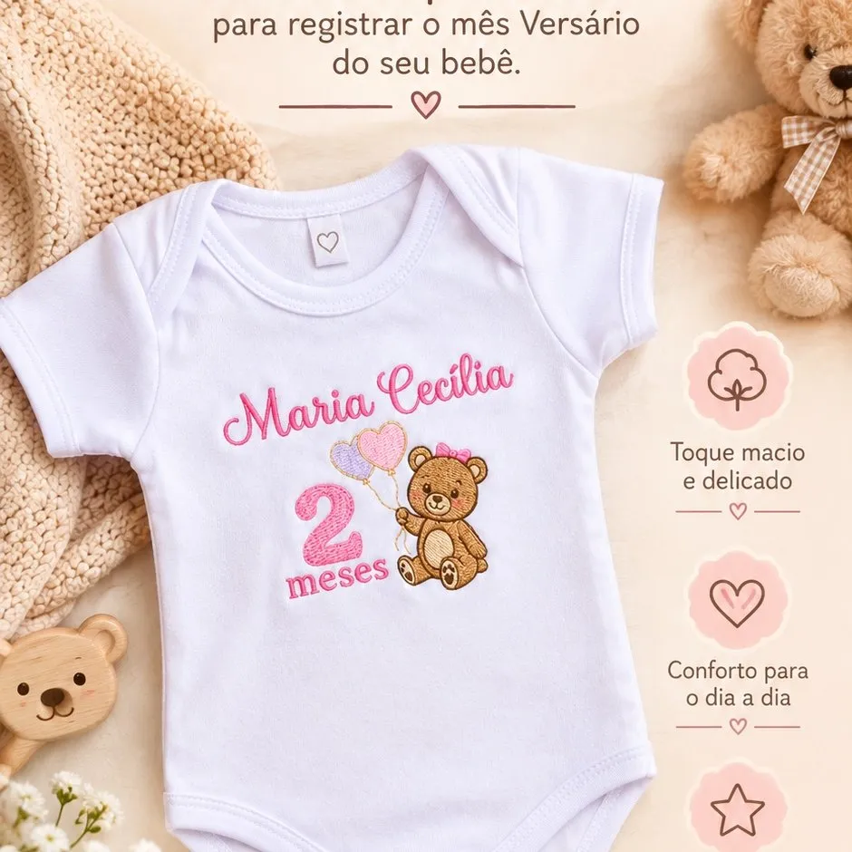 Body personalizado com bordado - foto 2