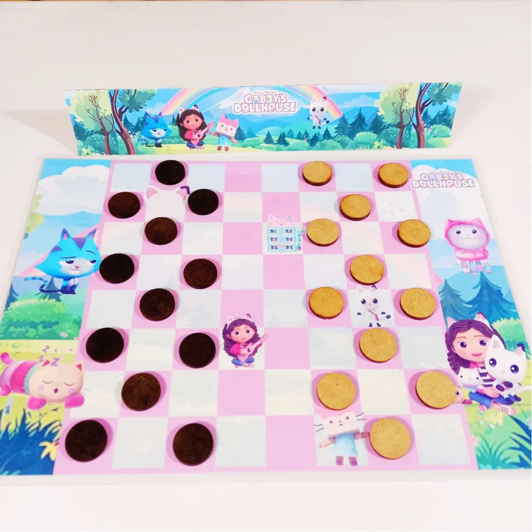 Jogo Dama e Trilha 2 Em 1 Personalizado Infantil Tabuleiro Duplo JD Arte - foto 6