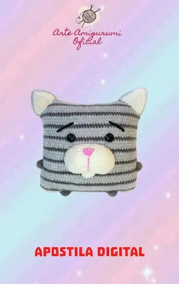 Receita Almofada Gato - Amigurumi - artesanato feito à mão por Arte Amigurumi Oficial